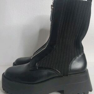 Zara Shoes Zara Flat Sock Combat Chunky Platform Boots Poshmark